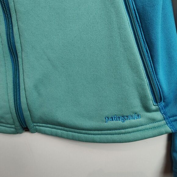 Patagonia Full-Zip Hoodie Sweatshirt Women's S Blue/Blue Long Slvs Thumb Holes - Picture 6 of 9